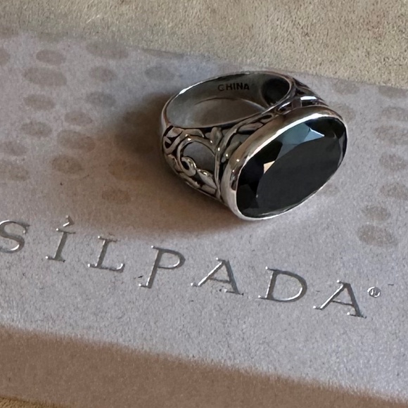 Silpada .925 Sterling Silver/Chalcedony Smoky Swirl Ring Size 7 R2045. - Picture 1 of 7